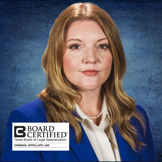 Sarah Durham is a Texas Board of Legal Specialization Board-Certified attorney in Criminal Appeals, demonstrating a high level of expertise in appellate and post-conviction law.